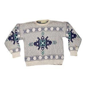 Vintage St. Johns Bay Womens‎ Crew-neck Sweater Cardigan Nordic Fair Size M